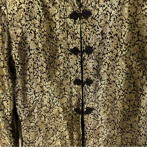 Silk Gold and Black Women's Blazer - Picture 5 of 7